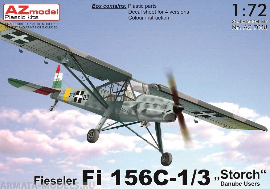 AZ7648 Fieseler Fi 156C-1/3 “Storch” Danube Users AZmodel Plastic kits