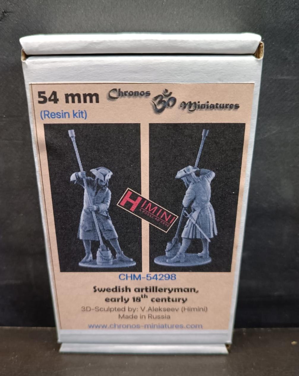 CHM-54298.  Шведский артиллерист, начало 18 века. Материал - смола. Chronos Miniatures