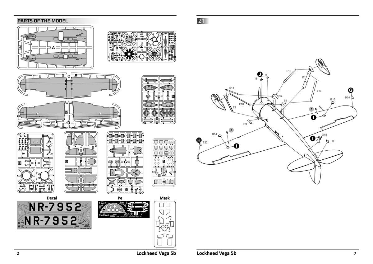 DW48022 Легкий транспортный самолет Lockheed Vega 5b Рекордные полеты Dora Wings