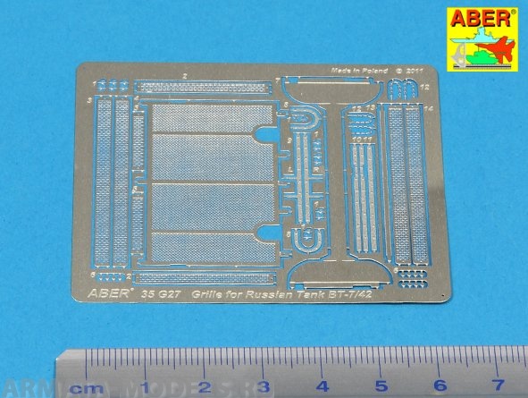ABR-35-G27  Дополнения для  Grilles for BT-7 or BT-42 для Tamiya 1/35
