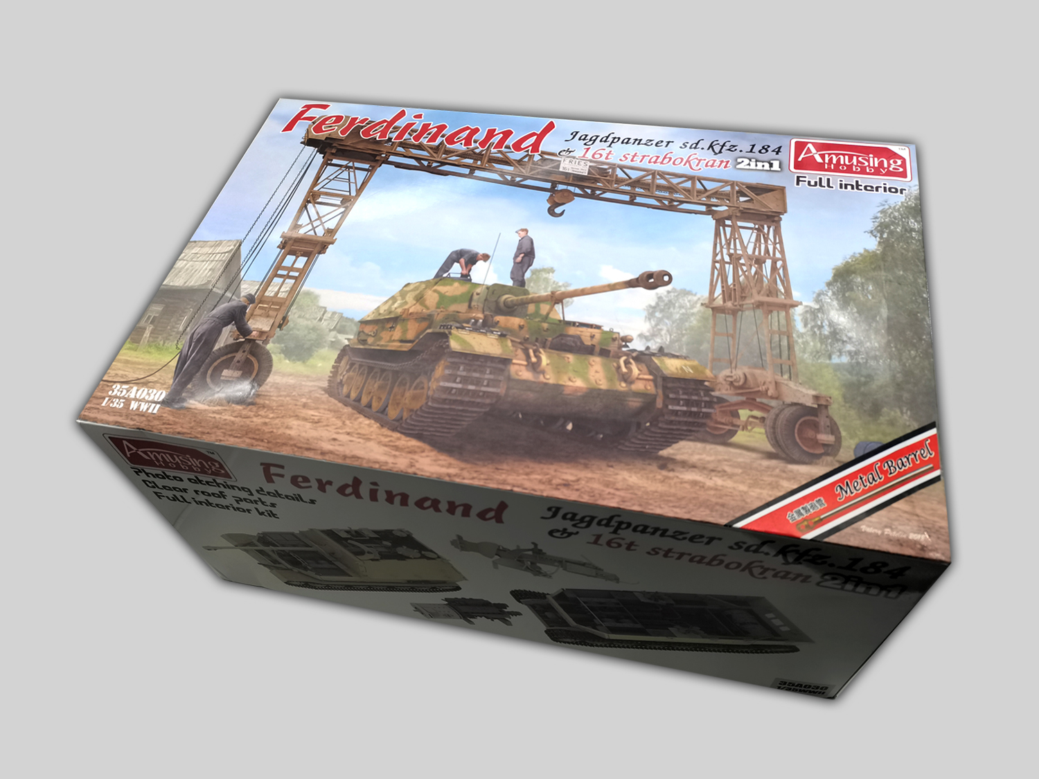 AH35A030 SD.Kfz184 FERDINAND & 16t STRABOKRAN Amusing Hobby