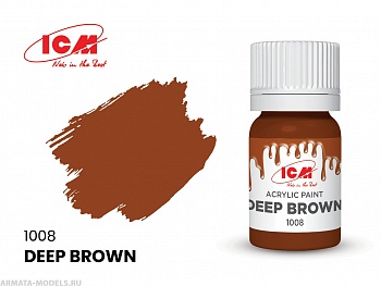 C1008 Краска для творчества, 12 мл, цвет Темно-коричневый(Deep Brown)