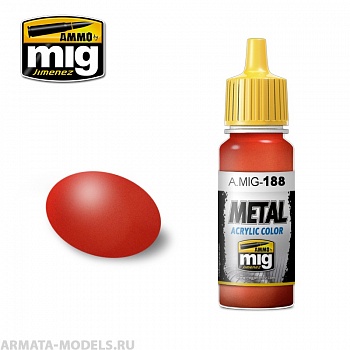 AMIG0188 Ammo Mig Акриловая краска METALLIC RED 17 мл
