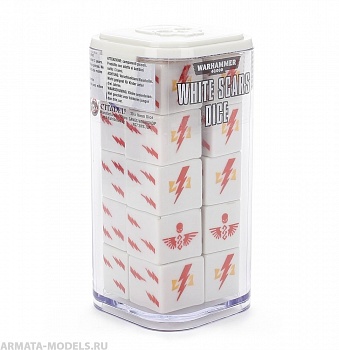 86-84GW Набор кубиков Белые Шрамы (Space Marines: White Scars Dice)