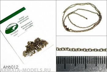 AH6012 Цепь плетеная якорная - звено 2,0х1,5 мм (сталь), длина 50 см