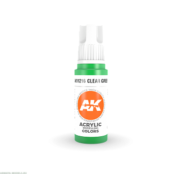 AK11216 Краска акриловая Clear Green 17ml
