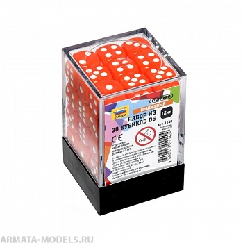 1140 Набор из 36 кубиков D6 (оранжевый)