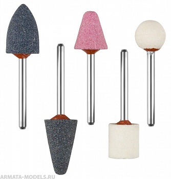 35992-H5 Набор Мастер: Абразивные минишарошки-насадки для гравера и дрели, хвостовик d 3,2мм, 5 предм.