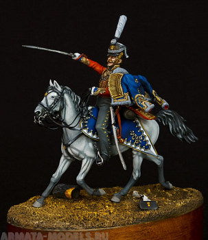 CHM-54233. Обер-офицер армейских гусарских полков, Россия 1812-14 гг.  54 мм. Материал - смола.